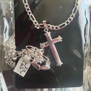 Silver Cross Pendant Necklace